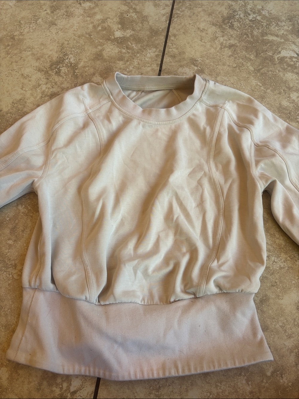 lululemon athletica Women’s Light Beige Cropped Pullover Sweatshirt
